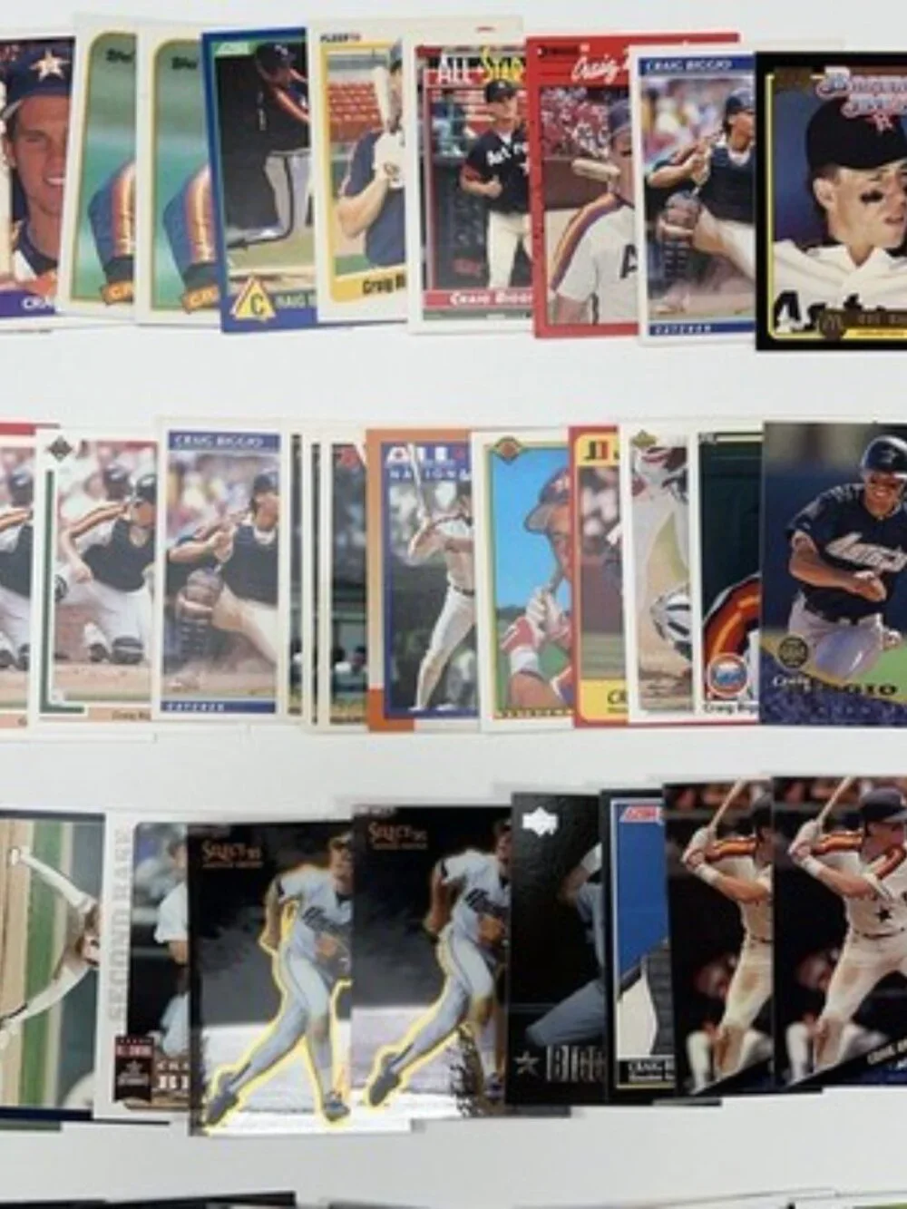 Craig Biggio 66 Baseball Card Lot Collection Rookies Inserts Numbered